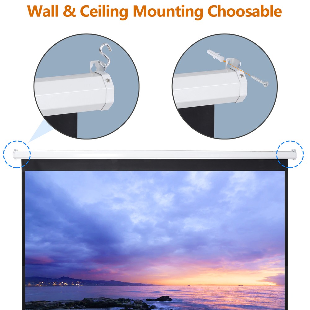 Easy Pull-down 100" Projector Screen 16:10hd Projection Screen Manual Home