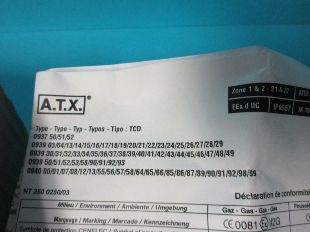 NEW ATEX ATX ADVANCED TECHNOLOGY EXTENDED AUXILARY MODULE 0939 56 YELLOW LIGHT