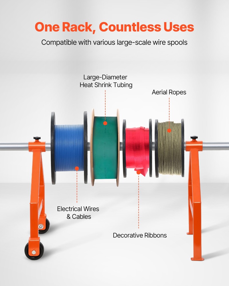VEVOR Wire Spool Rack Holder for Up to 29.9 in Diameter Spools Cable Caddy