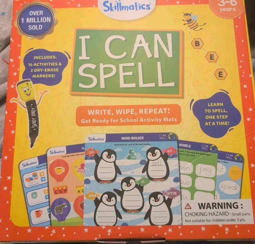 Skillmatics I Can Spell Write, Wipe, Repeat Activity Ages 3-6 Years