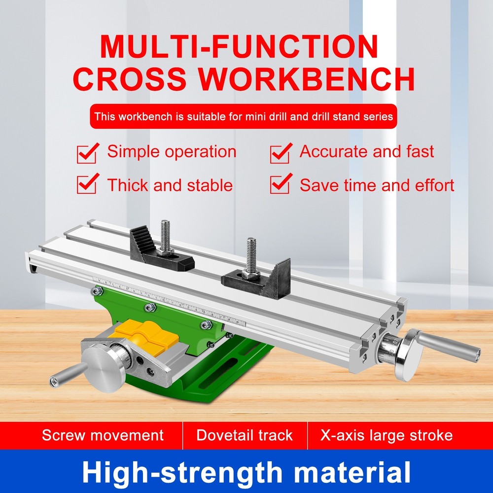 Upgraded Mini Multifunction Cross Slide Table Milling Working Drilling Bench