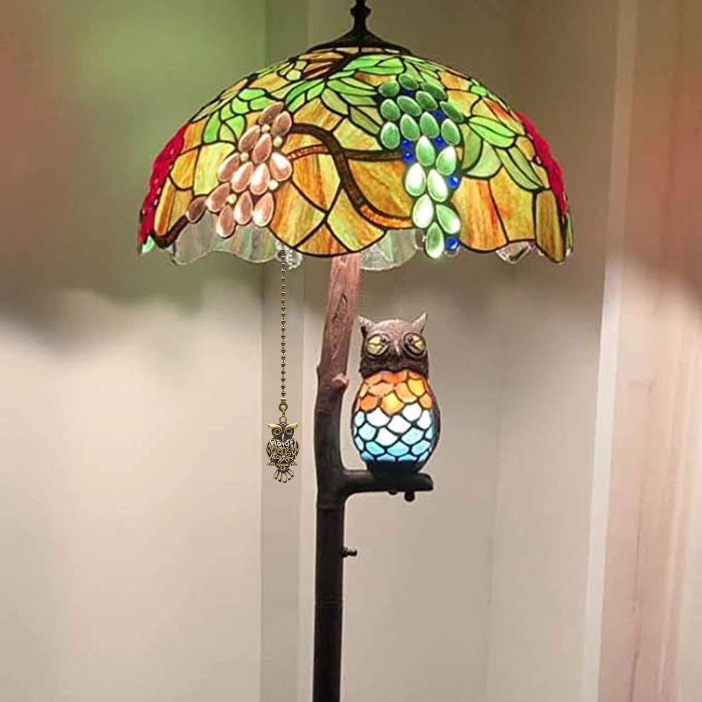 2Pack Vintage Owl Ceiling Fan Pull Chain, 12Inch Bronze String Charm Decorative