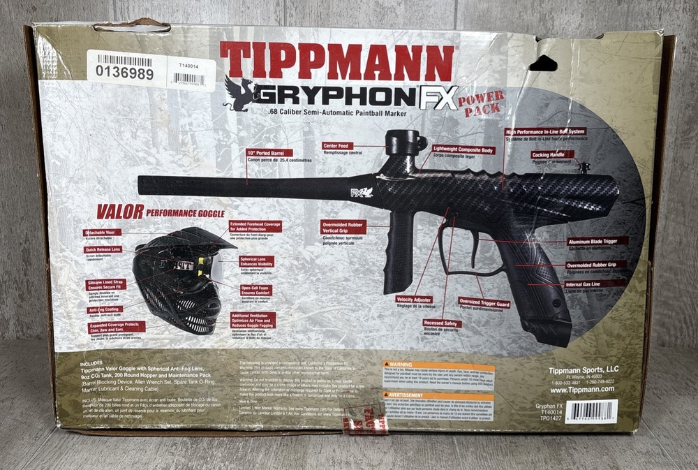 Tippmann Gryphon FX Semi-Automatic .68 Caliber Paintball Marker Power Pack Set