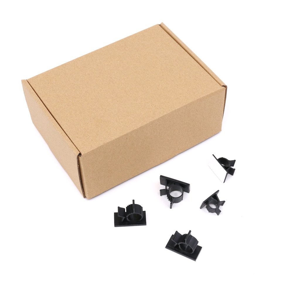 100Pcs 3 Sizes Adjustable Multipurpose Self-Adhesive Cable Clips Wire Black