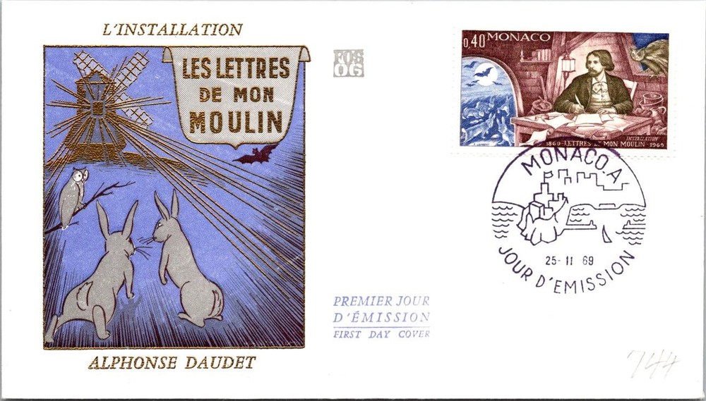 Monaco SC# 744 FDC 1969 Alphonse Daudet - A02674