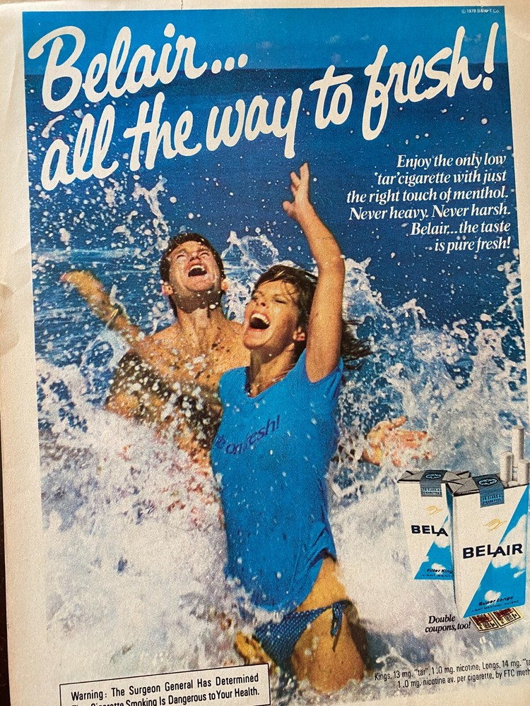 Belair Cigarettes, Full Page Vintage Print Ad