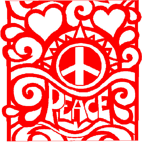 30 Custom Red Peace Art Personalized Address Labels