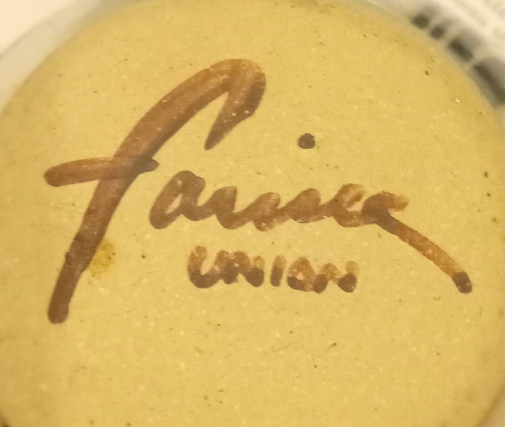 LOVELY FLOWERED PITCHER, UNION STONEWARE MARKED ON BOTTOM & SIGNED