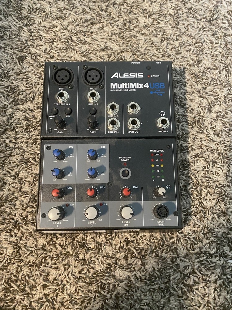 Alesis MultiMix 4 USB Mixing Console - Black - No Power Cord