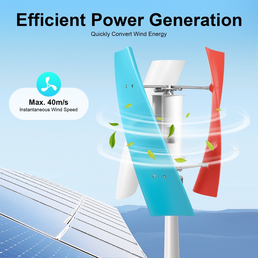 DC 3 Blades Helix Wind Turbine Generator Kit Vertical Axis Wind Power Controller
