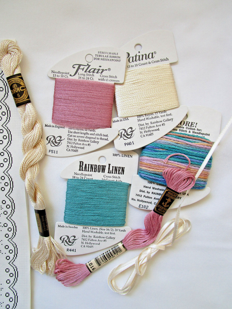 Victorian Lace Embroidery Pattern with Partial Supplies