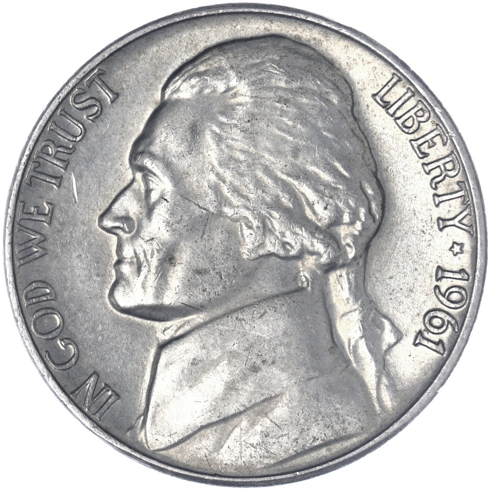 1961 (P) Jefferson Nickel About Unirculated AU