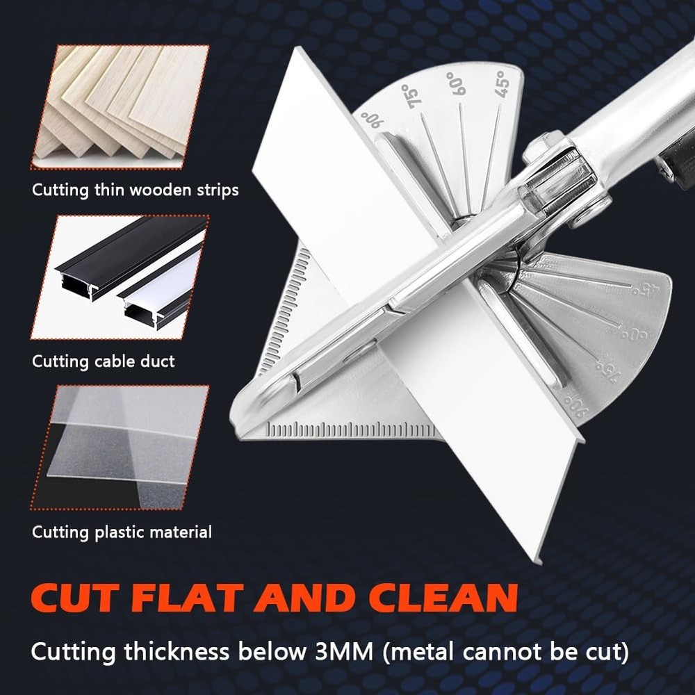 Multi Angle Miter Shear Cutter Hand Tool 45-135 Degree Adjustable Angle Shears