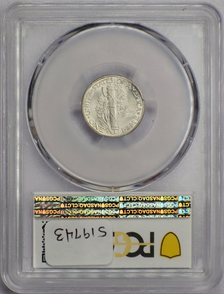 1943-D 10c Mercury Dime - PCGS MS 67 FB