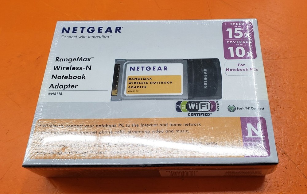 ⭐️⭐️⭐️⭐️⭐️ Netgear WN511B RangeMax Wireless-N Notebook Adapter