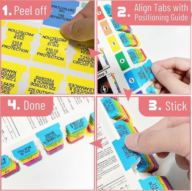2023 National Electrical Code NEC Colored Tabs, 120 PCS Laminated Waterproof NEC