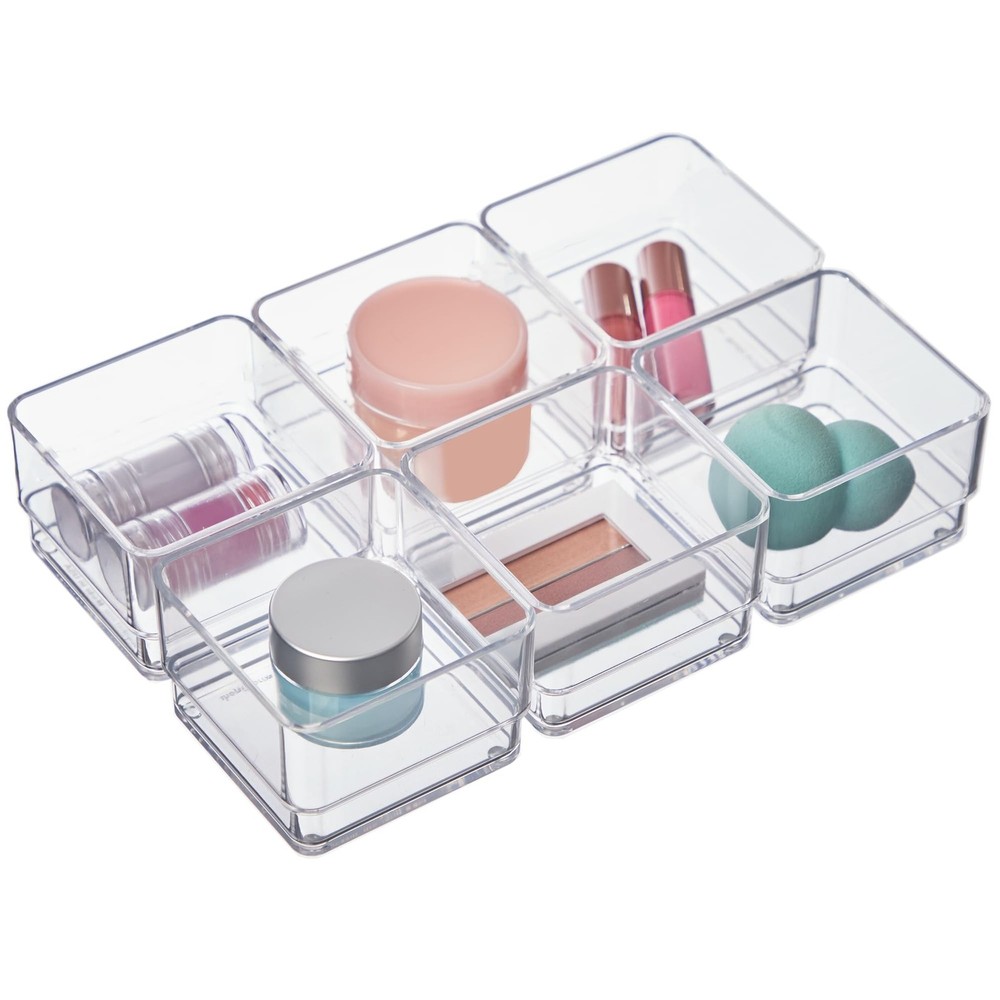 STORi SimpleSort 6-Piece Stackable Clear Drawer Organizer Set | 3" x 3" x 2" ...