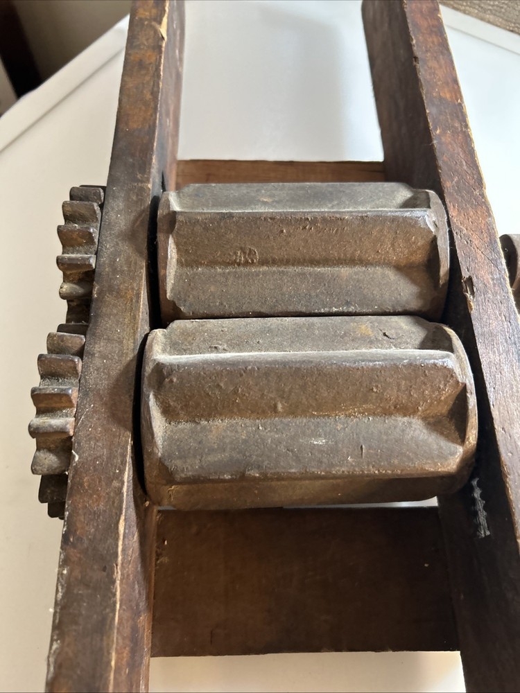 Antique Wood Fruit Grape Wine Crusher See Description