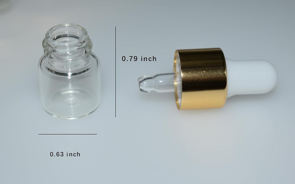 Small Dropper Bottle, 10pcs 1ml Mini Sample Bottles 1ml, Clear