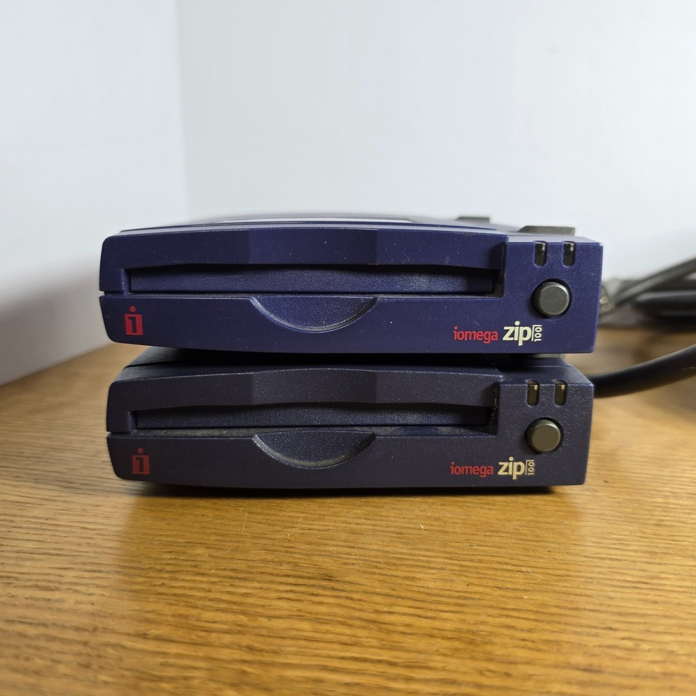 2-Iomega Zip 100 Parallel External Drives w/ Power Adapter