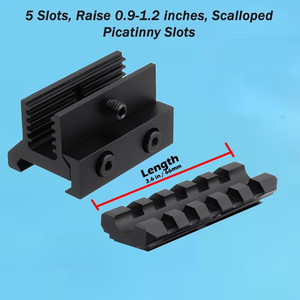 360 Tactical Picatinny Riser Mount Adjustable Height Lockdown Series with Qui...