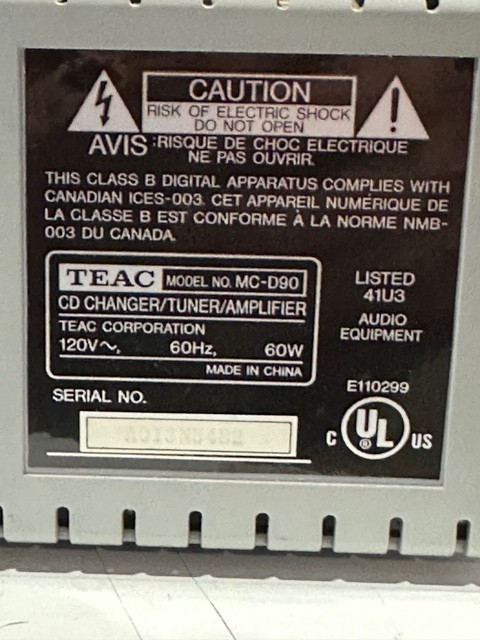 Teac MC-D90 3 - CD Micro System Audio Digital Pre-Owned Excellent Condition