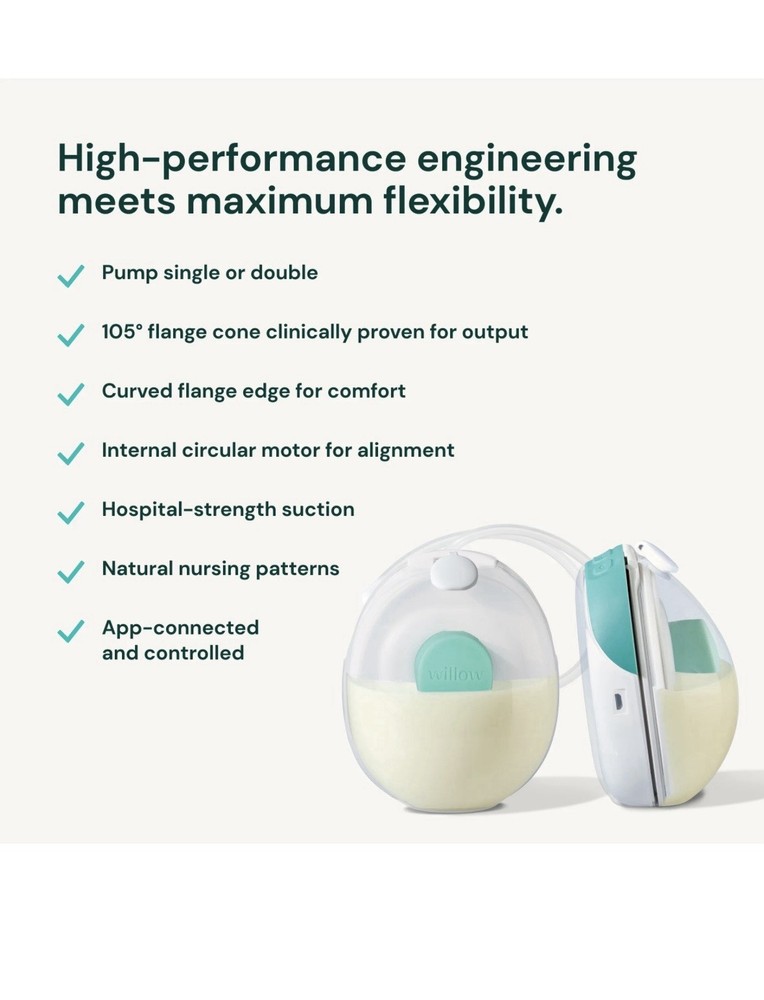 Willow Sync Wearable Double Electric Breast Pump Hands-Free