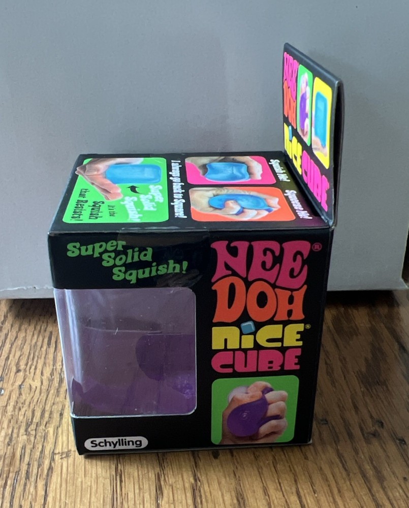 NEW Nee Doh Nice Cube Super Solid Squish Purple Sensory Toy Needoh Squishy