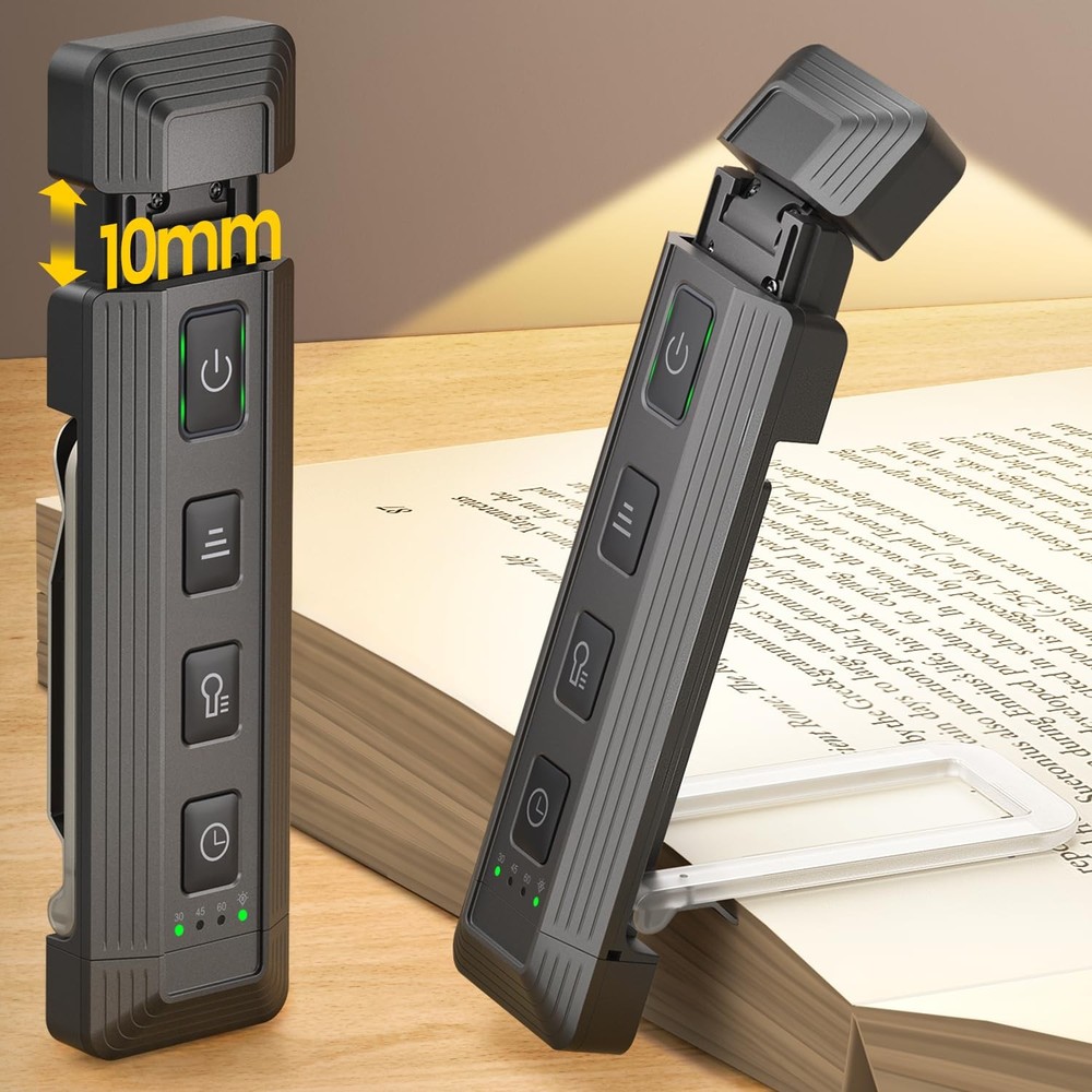 Extendable Book Light Reading Lamp Clip On USB Rechargeable 5 Brightness