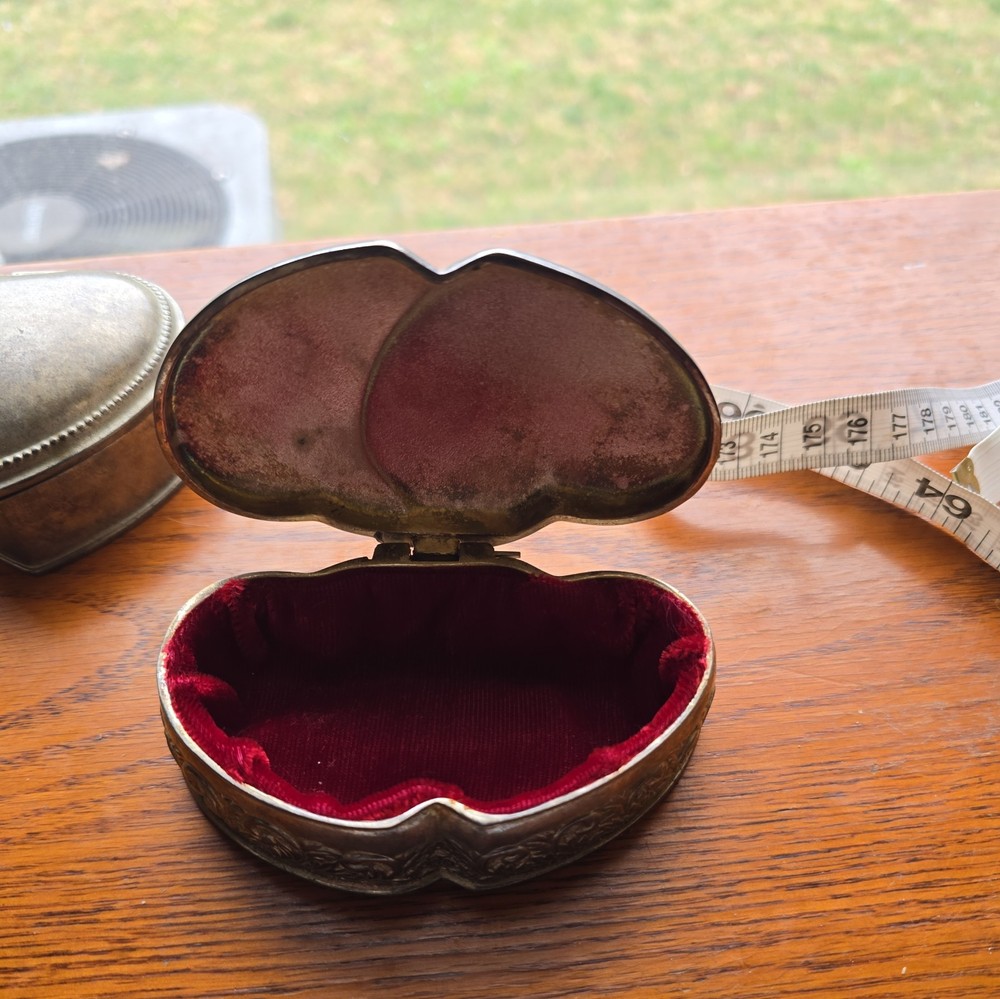 Ornate Silver-Plated Vintage Lidded Trinket Boxes Lot Of 5