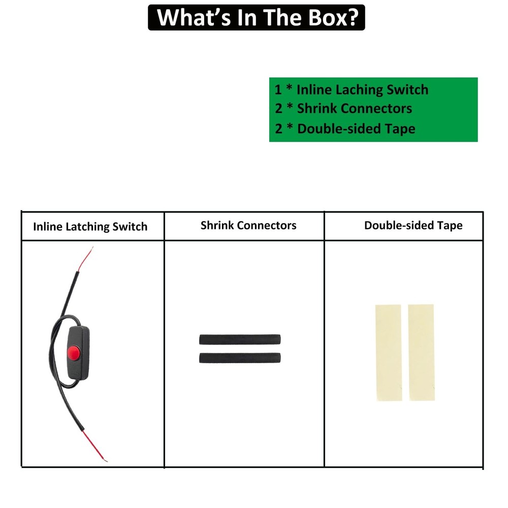 12V Inline Mini ON Off Push Button Switch, Small Latching in-line ON-Off Swit...