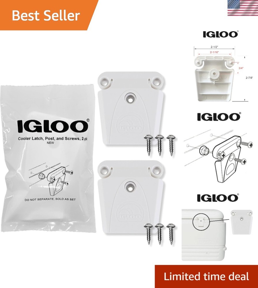 Durable Igloo 2-Pack Cooler Latch Set - Quick Install, UV Inhibitor Protection