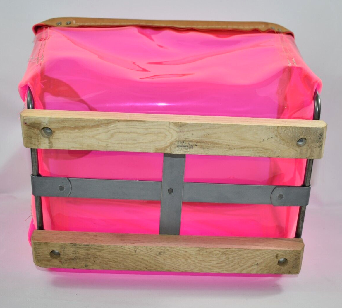 Victoria's Secret VS Barbie Pink Store Display Storage Bin Basket Leather Handle