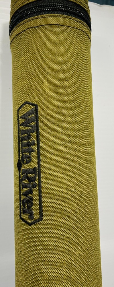 White River Rod Case - Nylon w/ zipper (CASE ONLY) Green 39 X 2-1/2 EUC USA