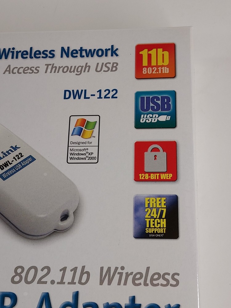 D-link Air Wireless Network- USB Adapter 802.11b DWL-122 New