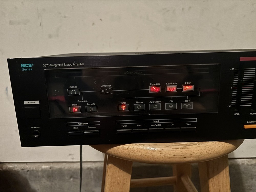 MCS SERIES 3870 STEREO INTEGRATED AMPLIFIER - POWERS ON