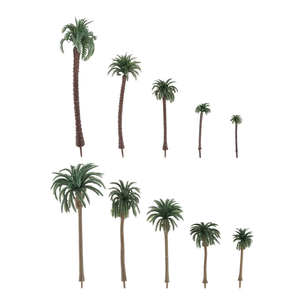 48Pcs Coconut Trees Model Layout Rainforest Palm Tree for Train Railroad Scenery