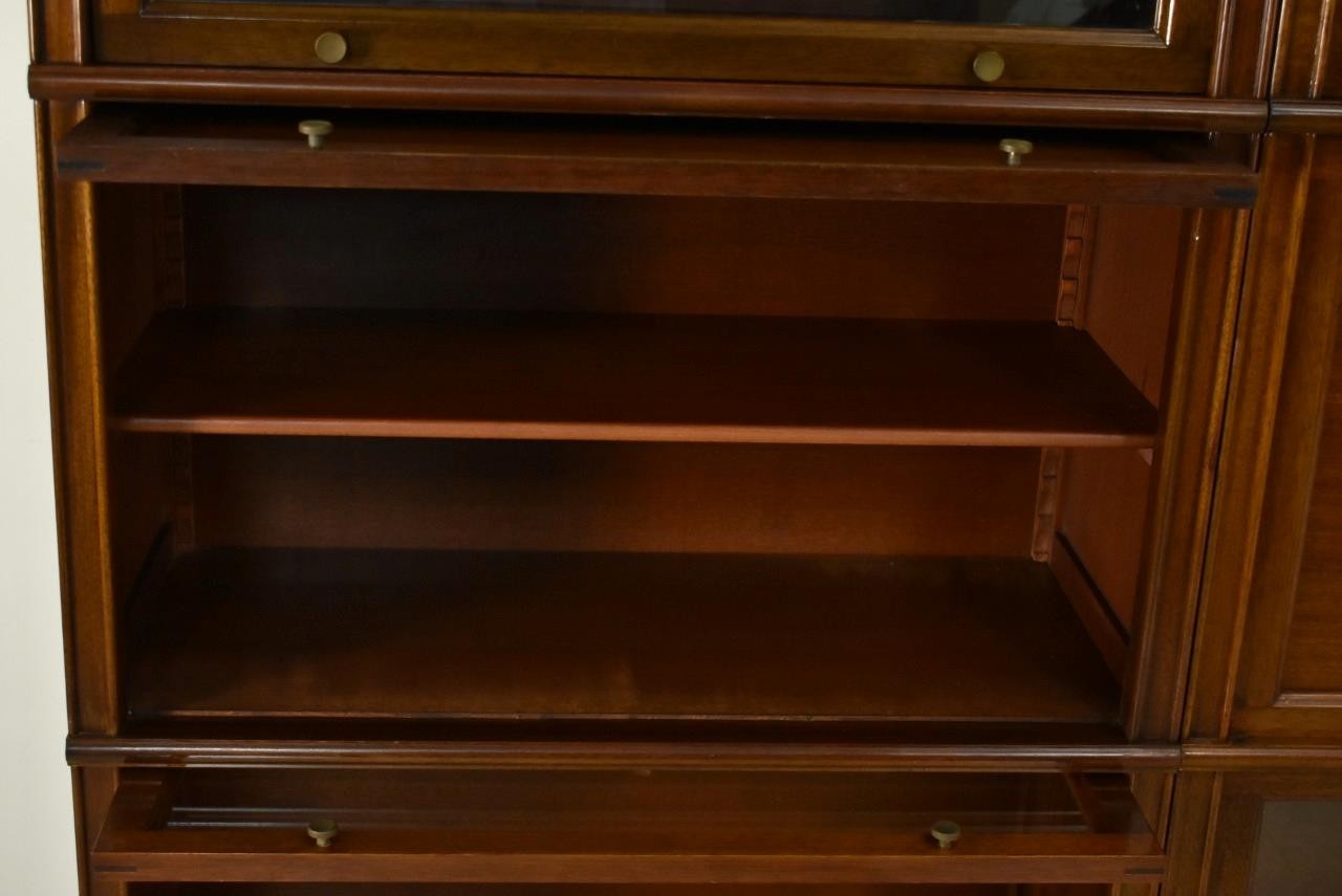 Antique Mahogany Barrister Bookcase Wall Unit Circa 1910