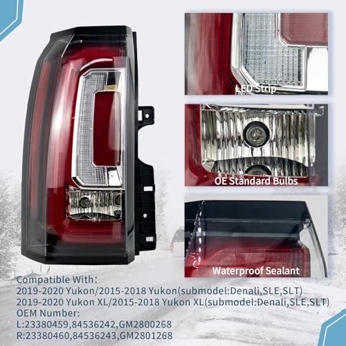 LED Tail Lights Compatible With 2015 2016 2017 2018 2019 Right Passenger Side