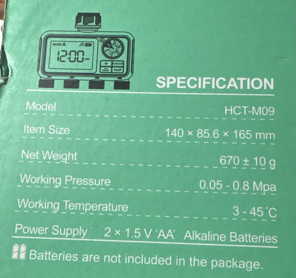 4 Outlet Sprinkler Timer Brass, Programmable Garden Hose Timer with Rain Delay,