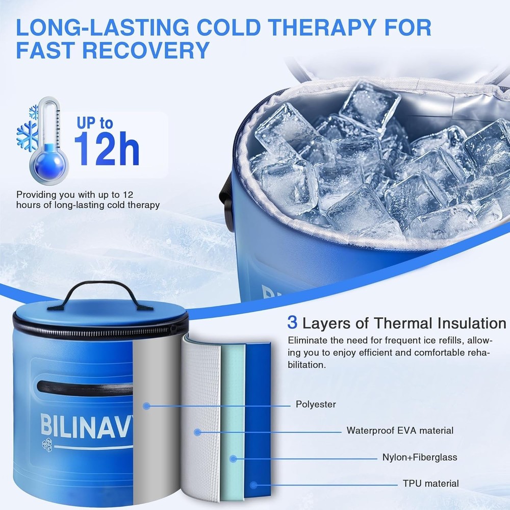 Portable Knee Ice Therapy Machine Deep Blue with Timer Quiet Pump
