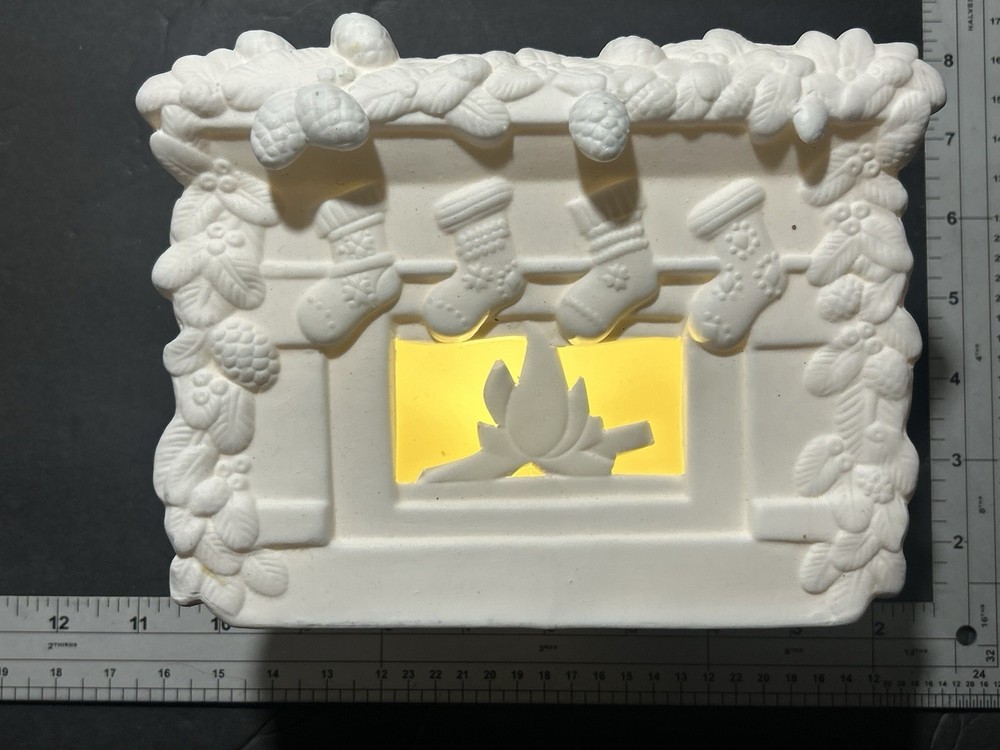 ArtMinds™ DIY Christmas Pre-Lit Ceramic Décor Fireplace/Hearth