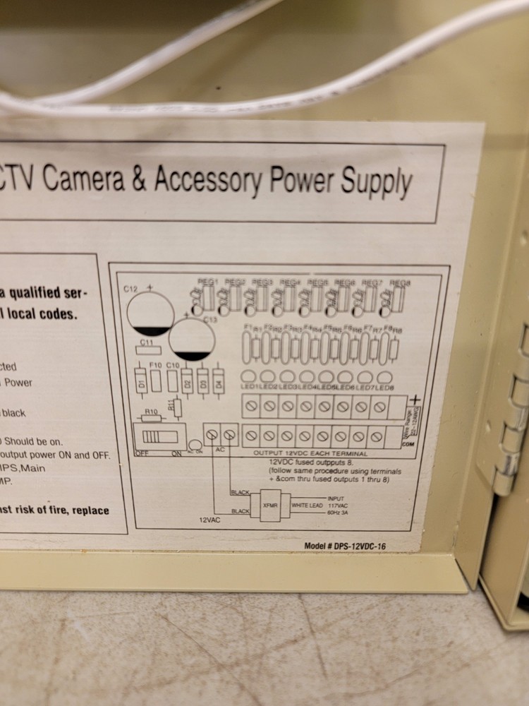 MG Electronics DPS-12DC-16 16 Camera Power Supply
