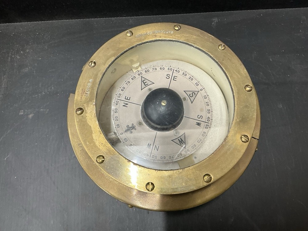 Brass Pattern.01151A Compass For A Vintage Airplane Working Condition
