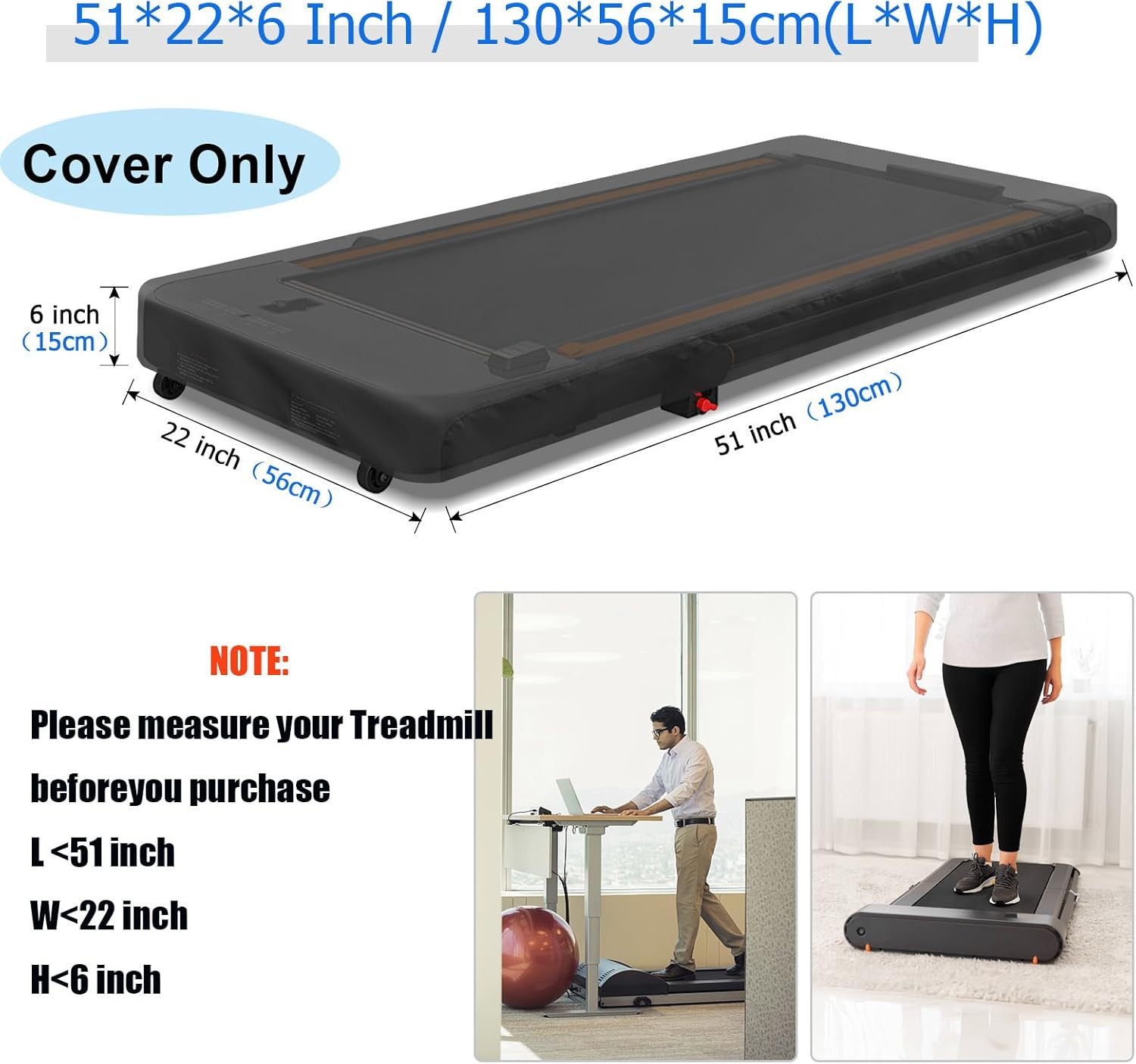 Under Desk Treadmill Cover, Dust-Proof Walking Pad Cover, Waterproof Protective
