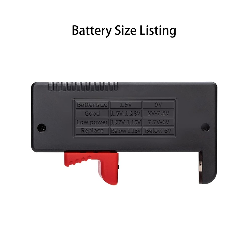2 Pack Universal Battery Tester & Checker for AAA AA C D 9V 1.5V Button Cells