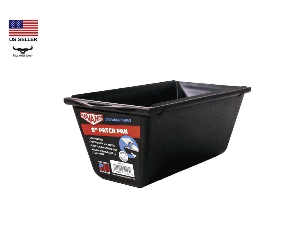Advance Drywall Tools 6PR Patch Pan, Lightweight, 6-Inch, Built in Wiping Knife