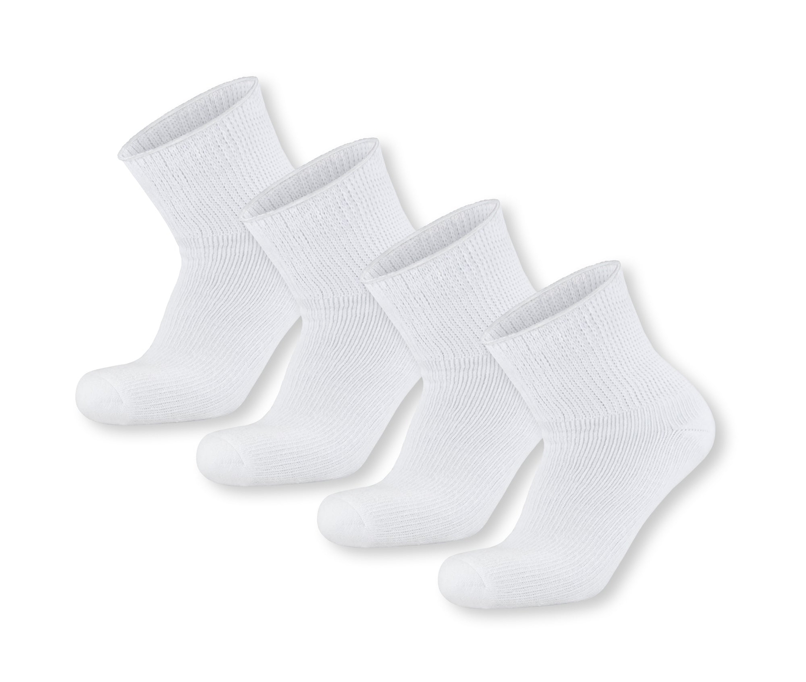 4 pairs Extra Wide Cotton Diabetic Quarter/Over-the-Ankle Health Socks (10-16)
