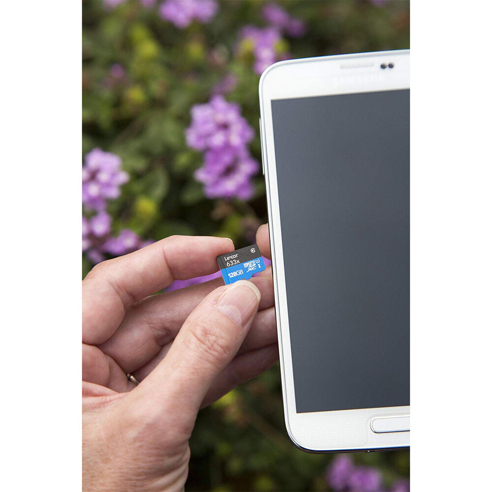 Lexar High-Performance 633x 64GB MicroSDHC UHS-I Memory Card + SD Adapter Bundle