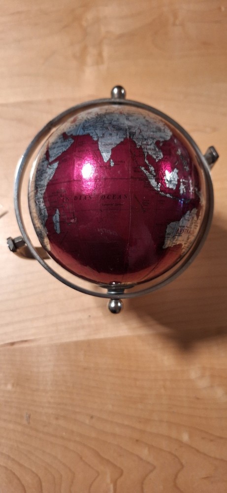 World Globe On  a Silver Frame  Made In India
